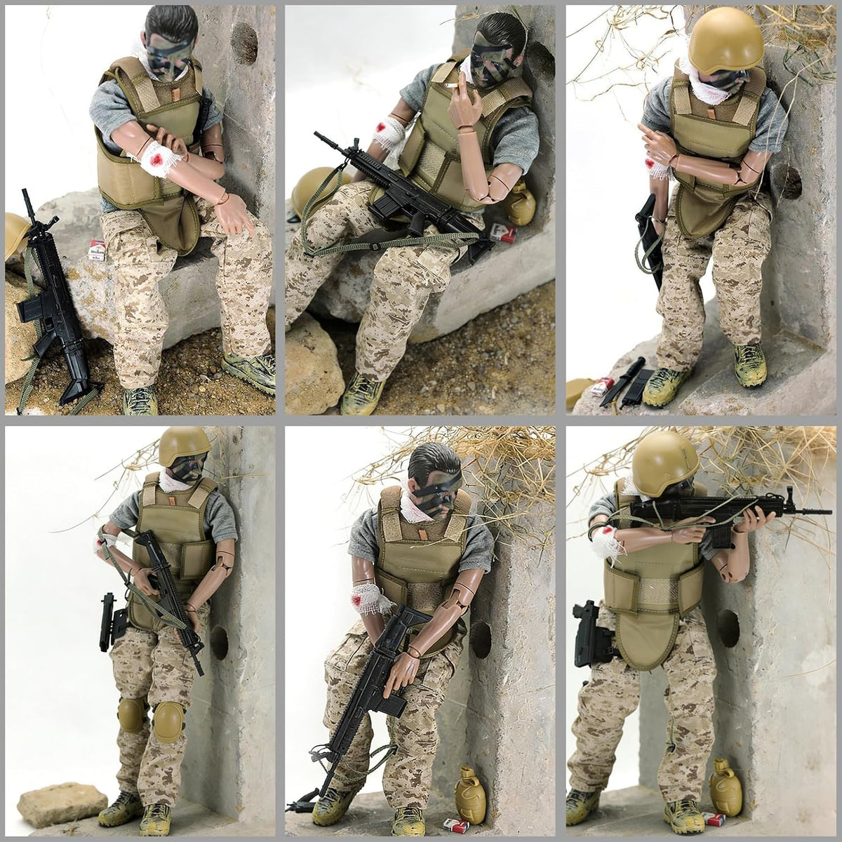 12 Inch Action Figures Military Set, 1/6 Scale Soldier Model Set with Weapons...