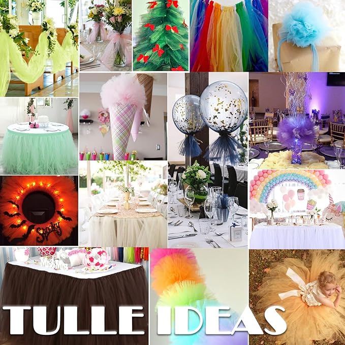 Tulle Fabric Rolls 6 Inch by 100 Yards (300 feet) Fabric Spool Tulle Ribbon for DIY Tutu Bow Halloween Baby Shower Birthday Party Wedding Decorations Christmas Craft Supplies (Amethyst)