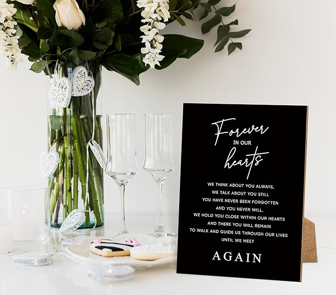 Funeral Sign, 8x11 Black Minimalist Style Loss of Loved One Memorial Sign, Funeral Decorations, Wedding Table Decor, Memorial Gifts For Loss of Loved One, Sympathy Gift, Bereavement Gifts -14