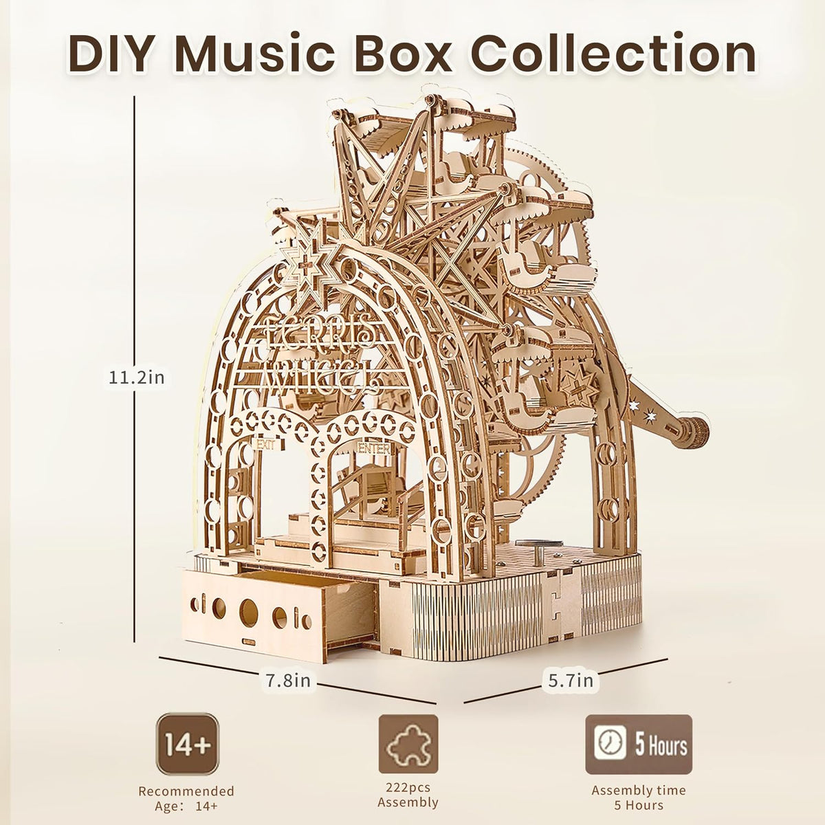 3d wooden puzzles for adults: 3d puzzle light-up on a desk or shelf