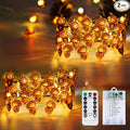 BOSSERN 2 Pack 60LED Thanksgiving Decoration Acorn String Light Battery Operated, 20FT Fall Lights with Remote, Waterproof 8 Modes Fairy Lights for Autumn Harvest Thanksgiving Halloween Decor