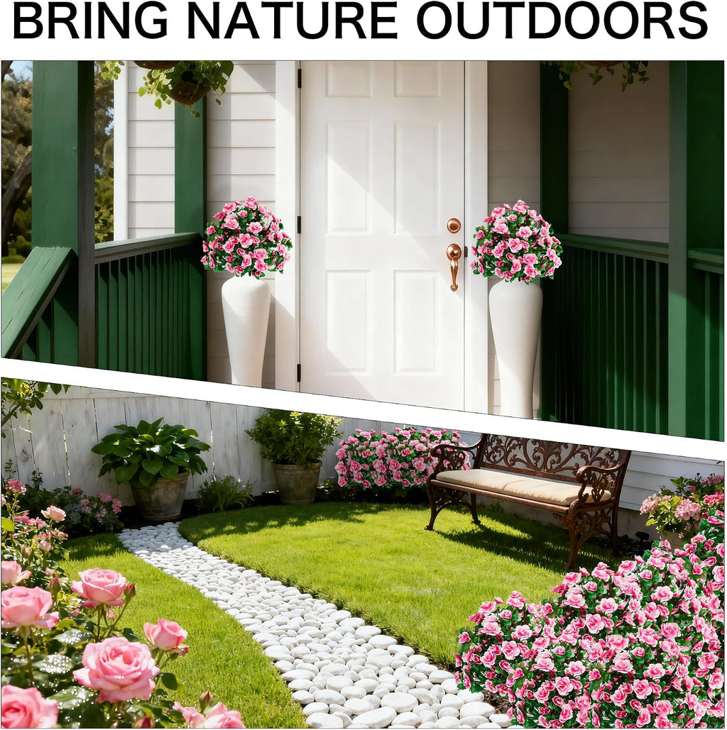 fake outdoor flowers, artificial plants with ground spike, package contents
