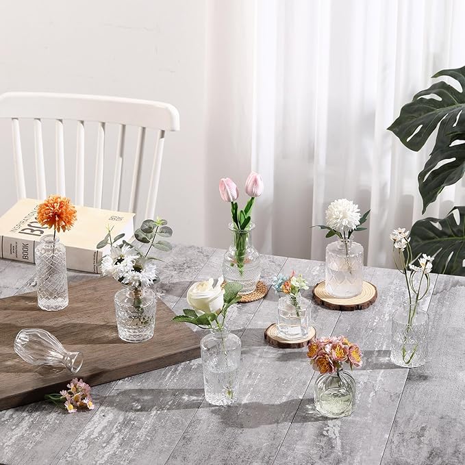 Bud Vases in Bulk 36, Glass Vase for Centerpieces, Small Vase for Flowers, Small Flower Vases for Centerpieces, Mini Vases, Vintage Vase, Clear Bud Vases for Wedding Table Decor