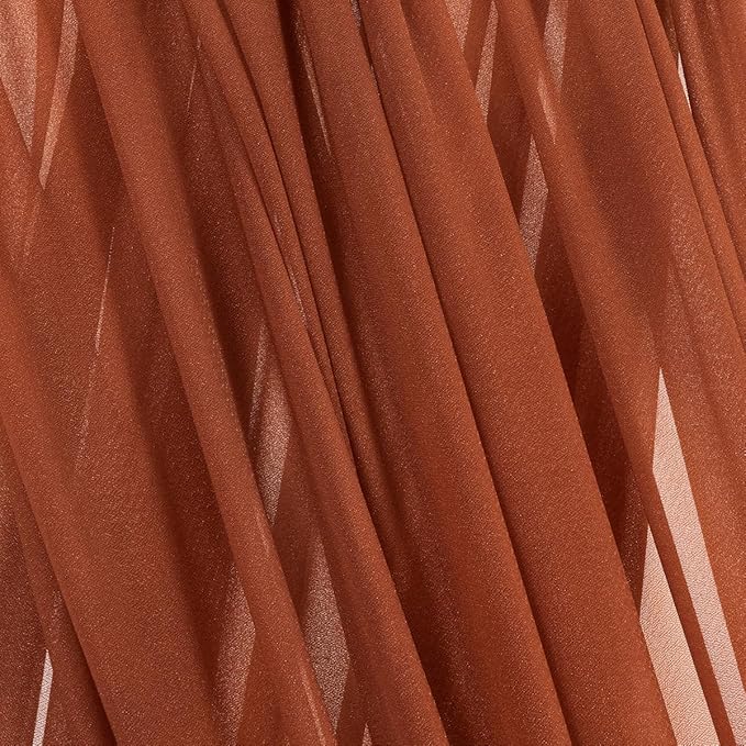 Terracotta Fall Thanksgiving Elegant Arch Draping Fabric 2 Panels Outdoor 29" × 20Ft Sheer Chiffon Curtain Drapes for Wedding Ceremony Birthday Party Garden Brunch 2 Panels