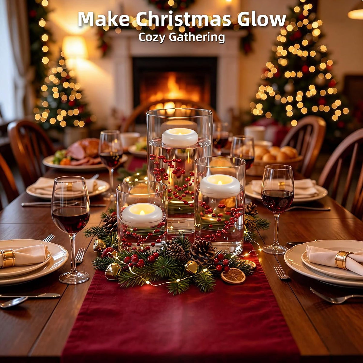 Rechargeable Flameless Floating Candles, 6 Pack Water Activated Tea Lights