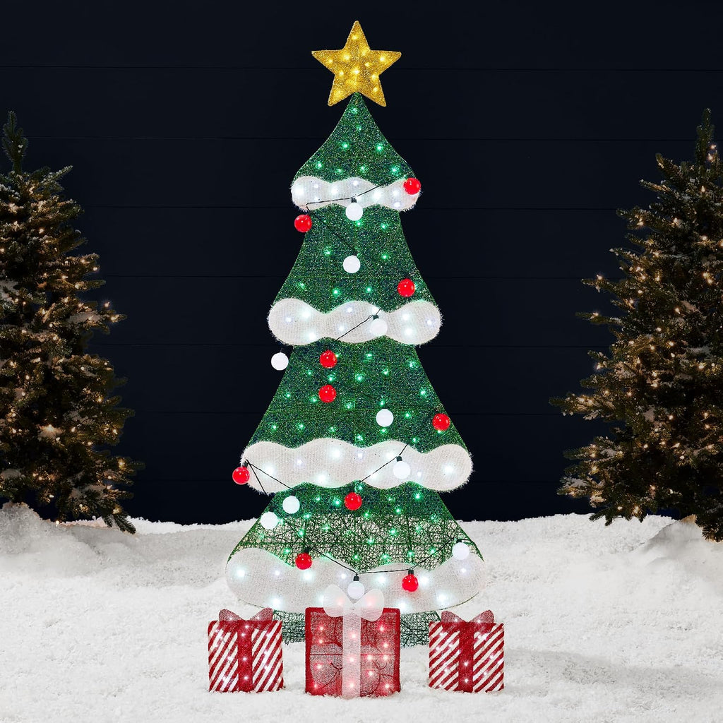 best choice products 6ft lighted 2d christmas tree, main product view
