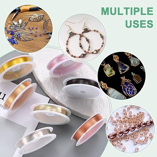 0.2 mm/32 Gauge Copper Wire for Jewelry Making, 82FT Copper Beading Craft Wire for Jewelry/Weaving/DIY Crafting/Planting, Color-Retaining [25M, KC-Gold]