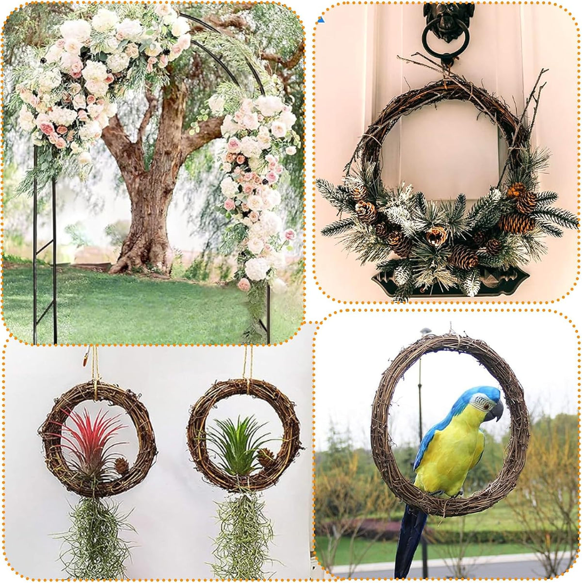 hftzz 8 pcs grapevine garland - 15 ft, package contents