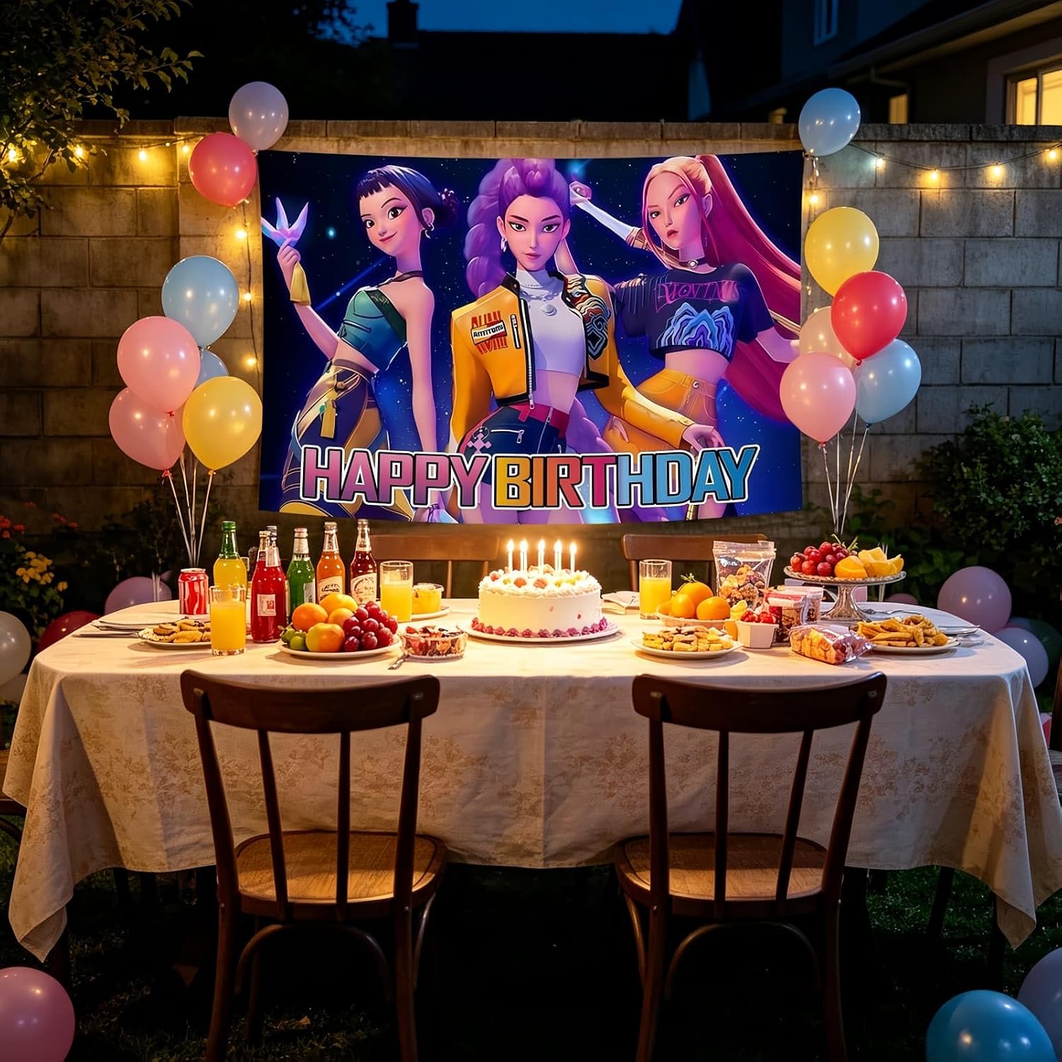 Cartoon Birthday Party Decorations,Happy Birthday Banner Backdrop for Birthday Party Supplies 59 * 39 inches