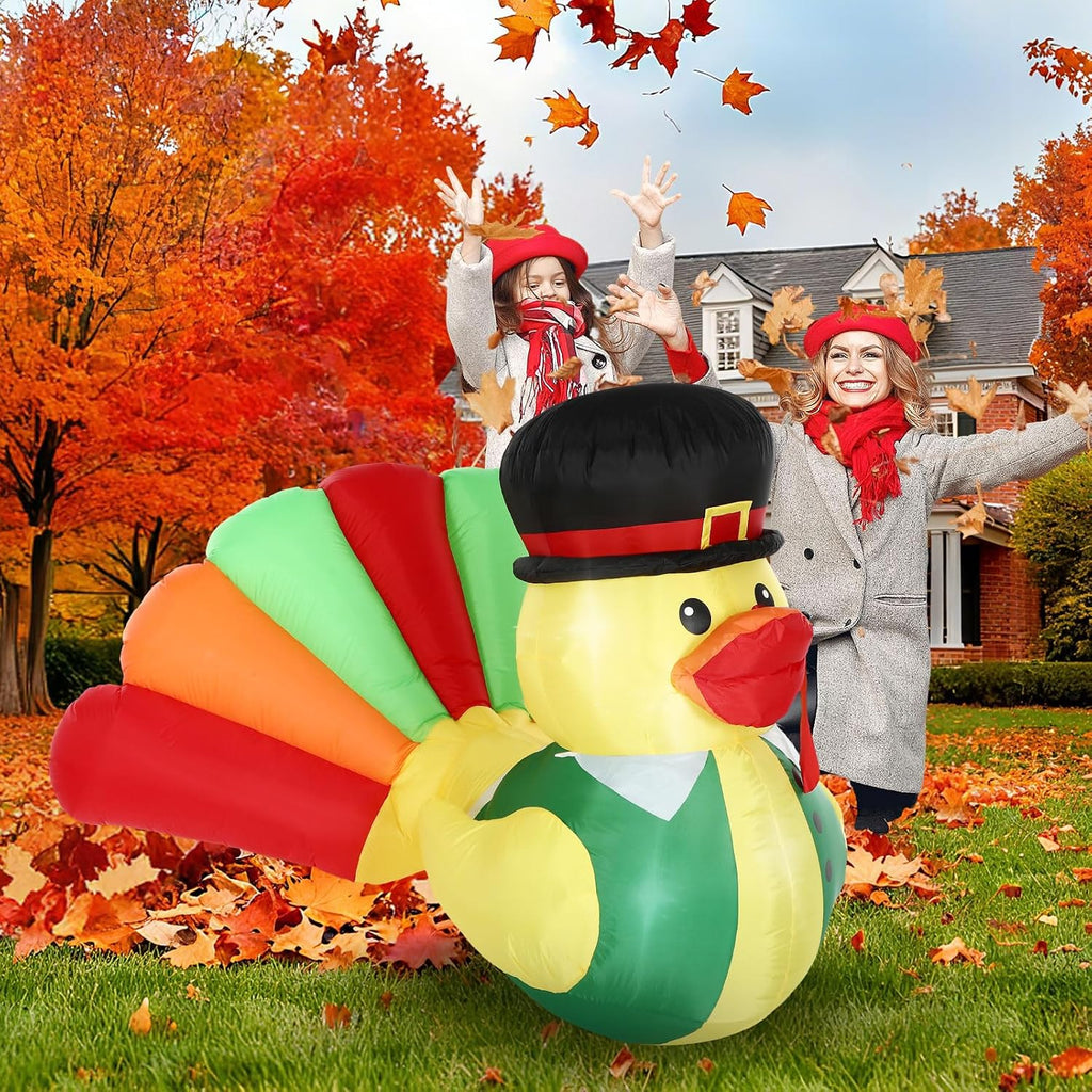 leyndo 5ft fall inflatable outdoor thanksgiving blow up, side view