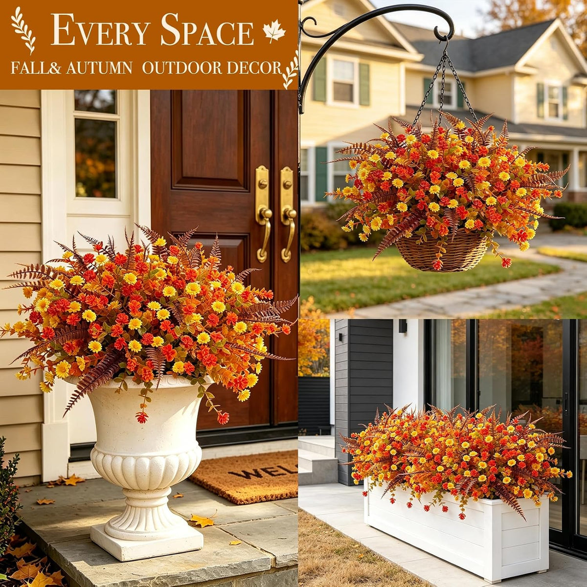 artificial fall flowers for outdoors fake mums, 3, view 9