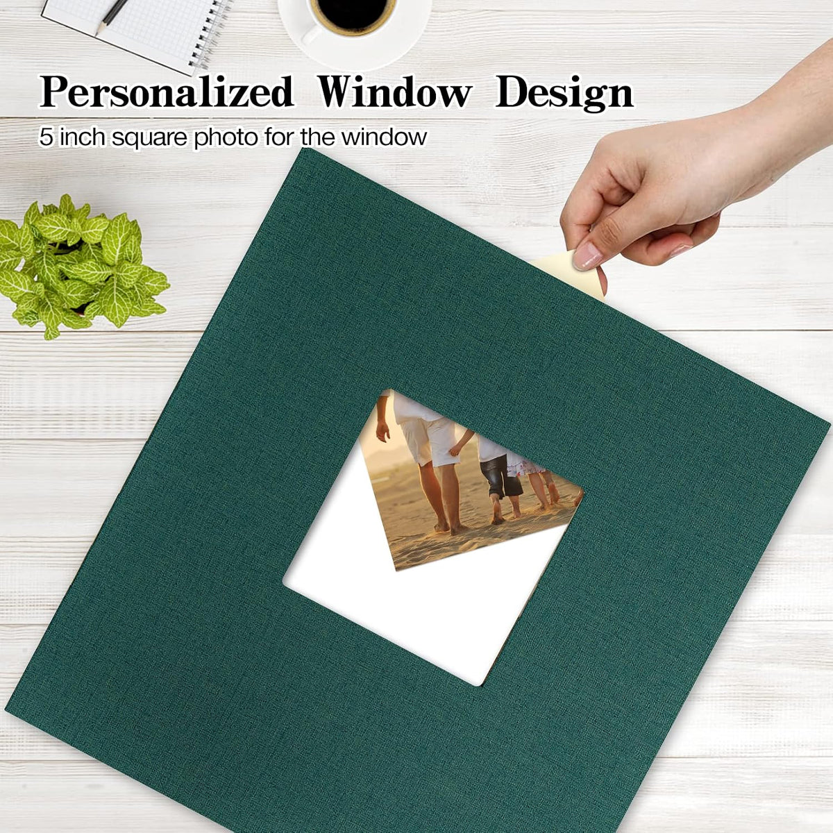 potricher Photo Album 4x6 Pictures, 1000 Pockets, Linen Cover, Dark Green