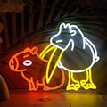 LISIGNVE Capybara Pelican Neon Sign for Wall Decor Funny Capybara Led Neon Light Sign Pelican Neon Light for Children's Room Kindergarten Bedroom Zoo Art Wall Decor(16.5”*12.6”)