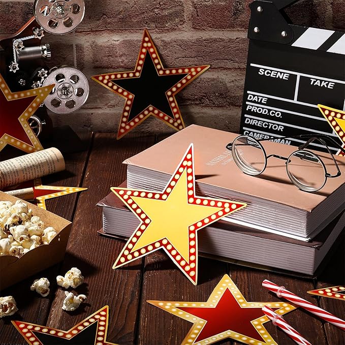 Geosar 90 pcs Movie Star Cardboard Red Carpet Awards Night Cutouts Confetti Cutouts for Bulletin Board Movie Party Decoration Supply Wall (6 Inch)