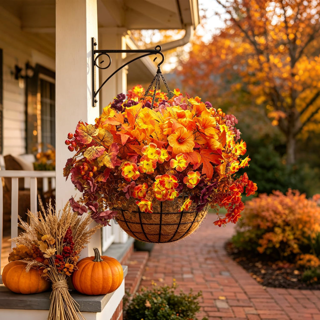 grunyia 12 bundle fall artificial flowers for outdoor showing dimensions