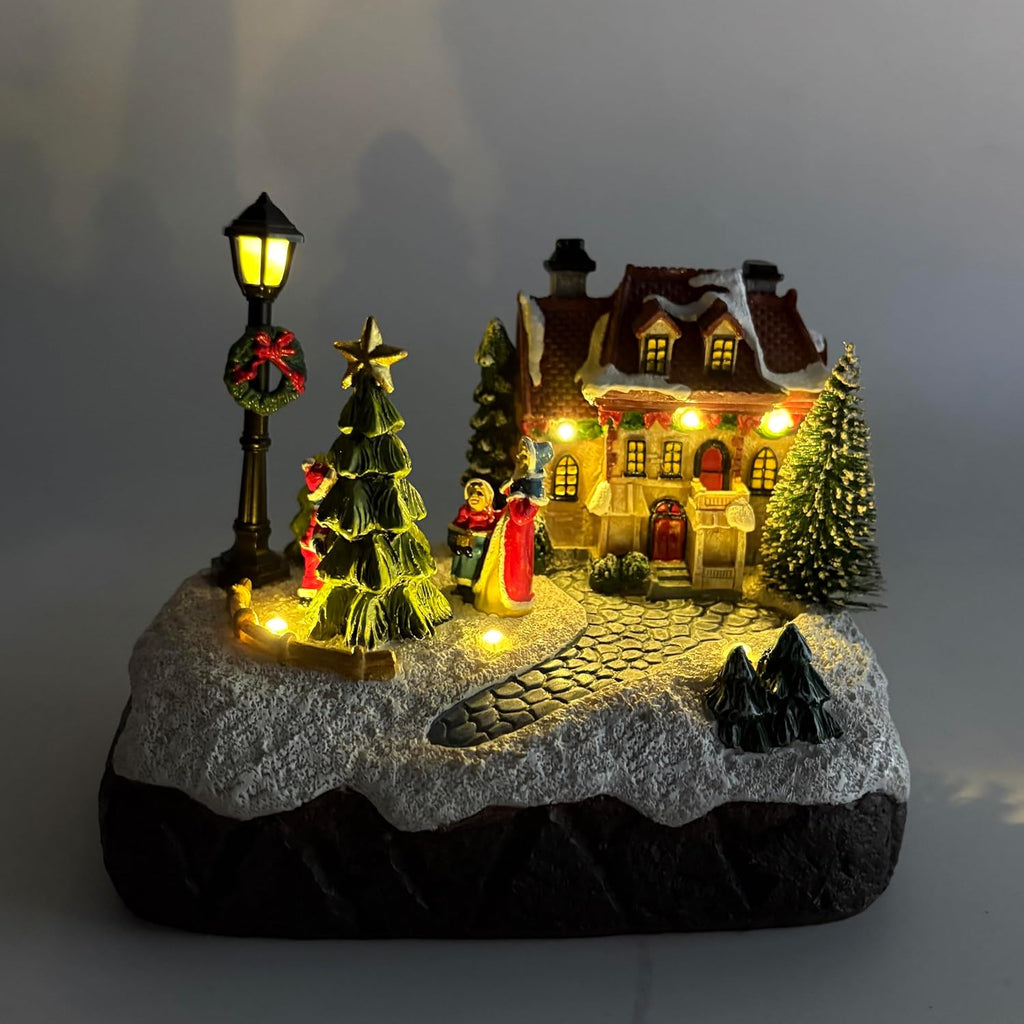 christmas village houses scene christmas indoor decorations village, side view