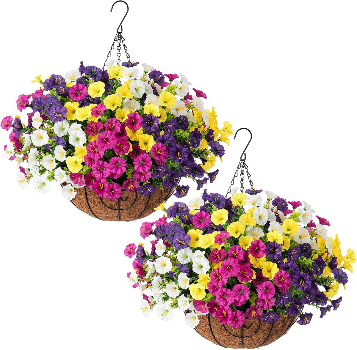 Ivydale 2 Set Artificial Fake Hanging Flowers Plants Baskets for Outdoors Out...