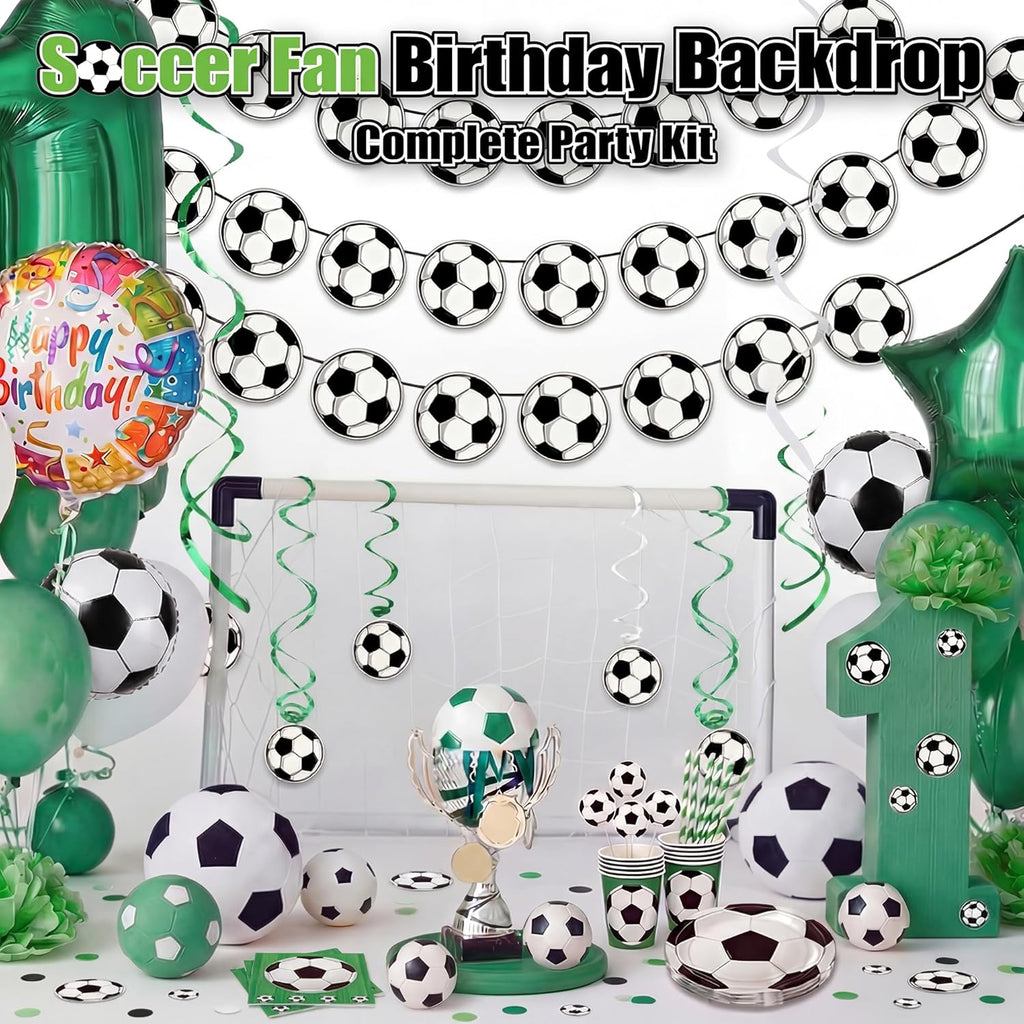 Soccer Birthday Party Decorations - 24PCS Soccer Party Banners for 2026 World Soccer Cup Merchandise | Soccer Party Decorations Hanging Backdrop for Birthday Party Home Classroom Favor Supplies Decor