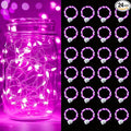 pozzolanas 24 Pack Pink Battery Operated String Lights - 7ft Waterproof Fairy Lights with 20 LEDs for Home, Mason Jar, Party, Wedding, Halloween, Christmas Decorations