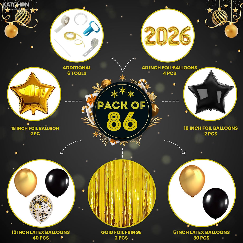 katchon set, pack of 86, new years eve shown in use