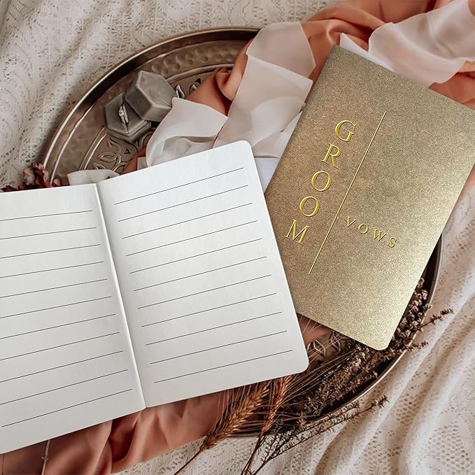Vow Books His and Hers Wedding Vow Books Bride and Groom with Soft Touch Gold Foil Engraving Wedding Essentials(TR-GB-Terracotta)