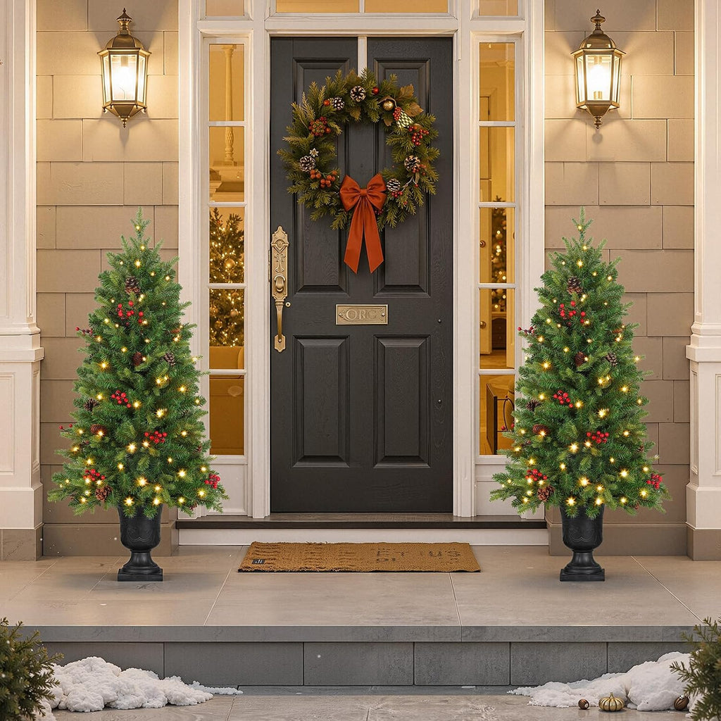 alupssuc 4ft prelit plug-in artificial christmas tree with shown in use