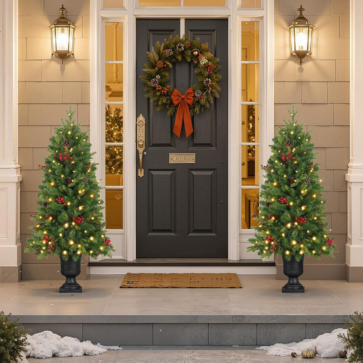 alupssuc 4ft prelit plug-in artificial christmas tree with shown in use