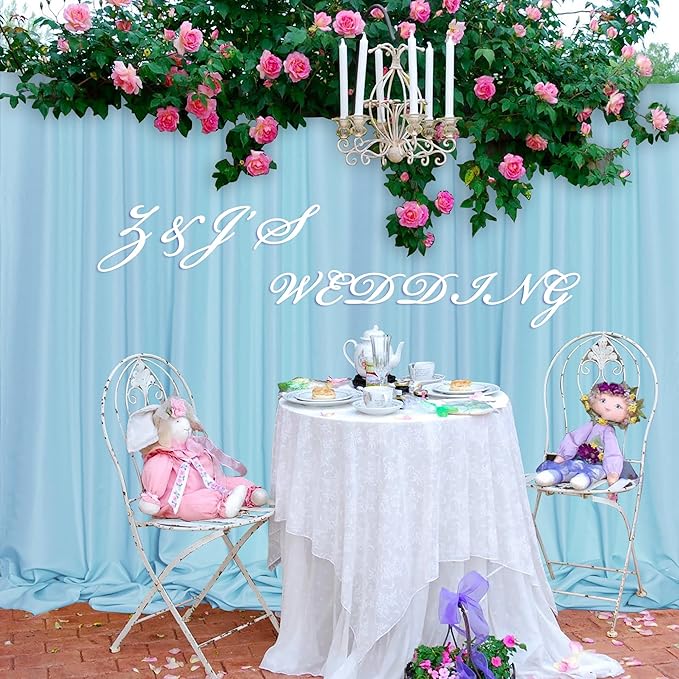 MEETSKY Baby Blue Backdrop Curtain for Baby Shower Parties Light Blue Photo Curtains Backdrop Drapes Fabric Decoration for Boys Teens Men Birthday Party Photography 5ft x 7ft,2 Panels