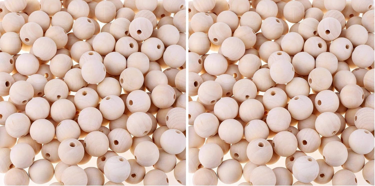 25mm wooden beads, paxcoo natural large wood beads, main product view