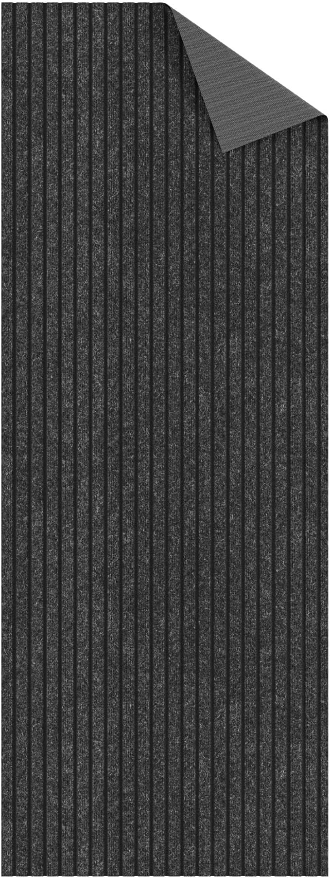 Ottomanson 2'7" x 17' Hallway Runner with Scraper Pile - Extra Durable Non-Slip Rug Mat for Indoor & Outdoor Use - Ideal for Kitchen, Entryway & Garage - High-Traffic Carpet, Black