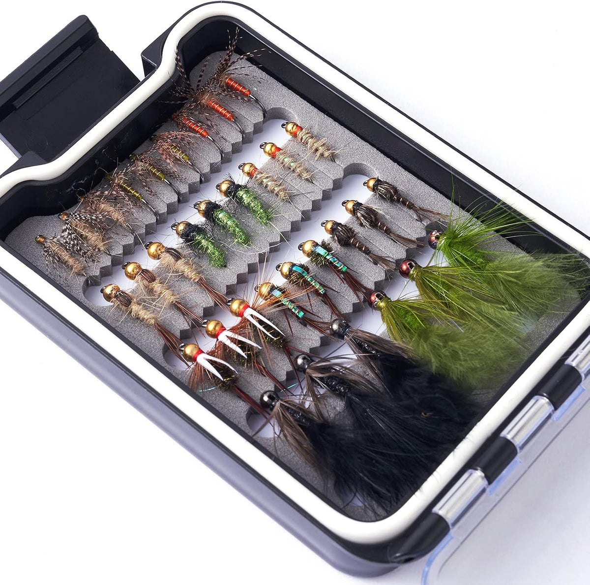 BASSDASH Fly Fishing Flies Kit Fly Assortment Trout Bass Fishing with Fly Box...
