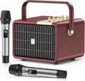 320W Peak Power Karaoke Machine with Rich Deep Bass for Adults Portable Bluetooth Singing PA Speaker System Bass/Treble Adjustment with 2 UHF Wireless Microphones for Home Party Wedding Outdoor