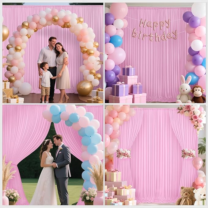 30x10ft Backdrop Curtains for Parties, 6 Panels 5x10ft Photography Backdrop Curtain with Rod Pocket,Backdrop Polyester Background Drapes,Wedding Backdrop Drapes for Birthday Baby Shower Home Decor
