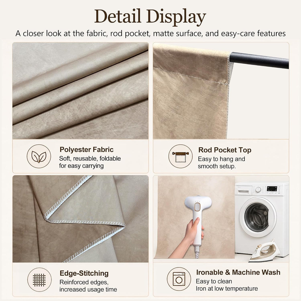 Abstract Photography Backdrop for Photoshoot 8x10ft, Beige,No Stand