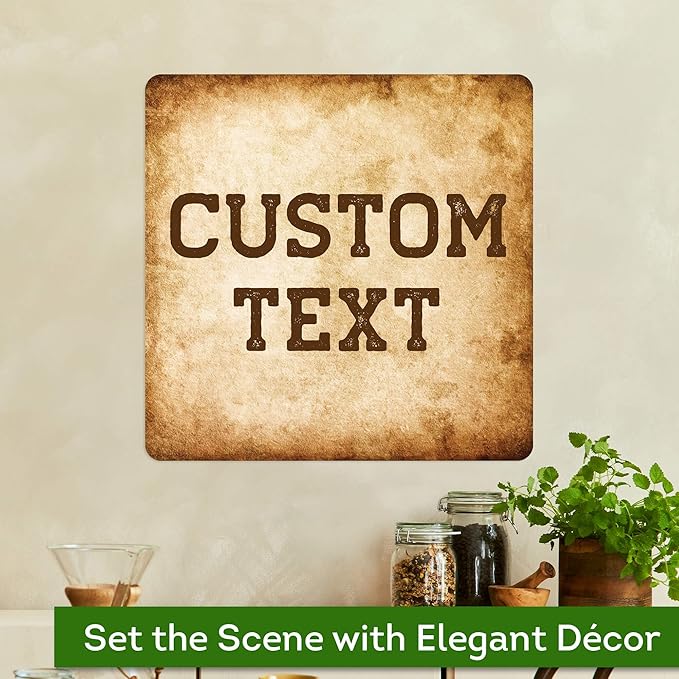 Custom Sign, Custom Street Sign, 11 Font Colors, 13 Font Styles, 4 Hole Options, 22 Sizes, 18x18 Inches, Rust Free DiBound, Fade Resistant, Made in USA by My Sign Center (Vintage)
