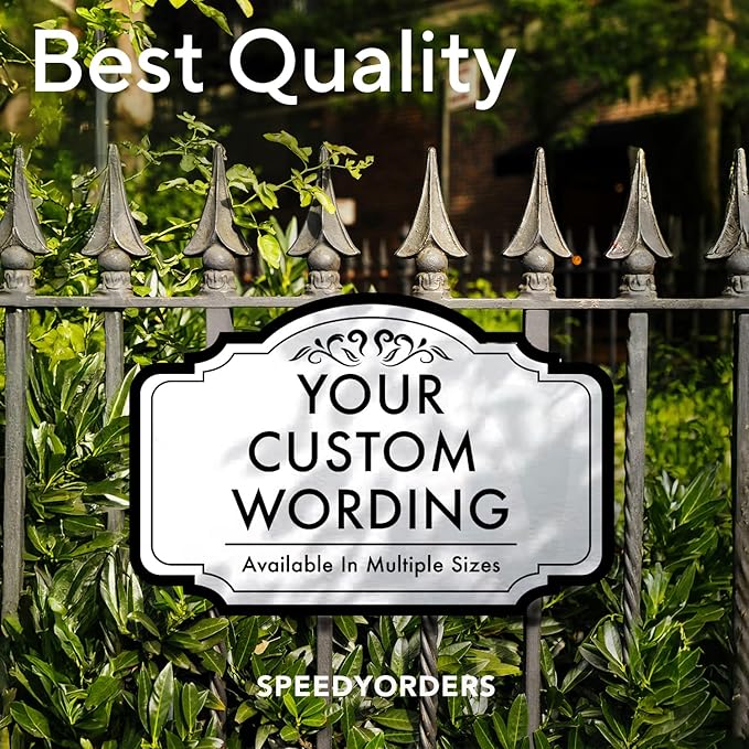 Custom Decorative Aluminum Signs - Personalized Driveway Signs, Waterproof, Made in USA - Metallic Silver, 12x8 inches