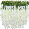 artificial wisteria hanging flowers fake wisteria flower garland, main product view