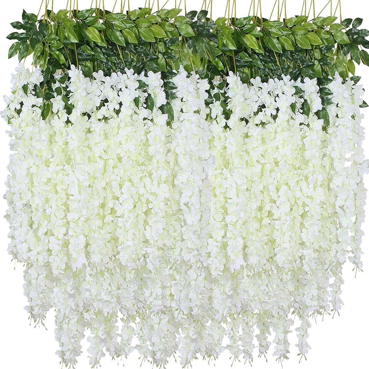 artificial wisteria hanging flowers fake wisteria flower garland, main product view