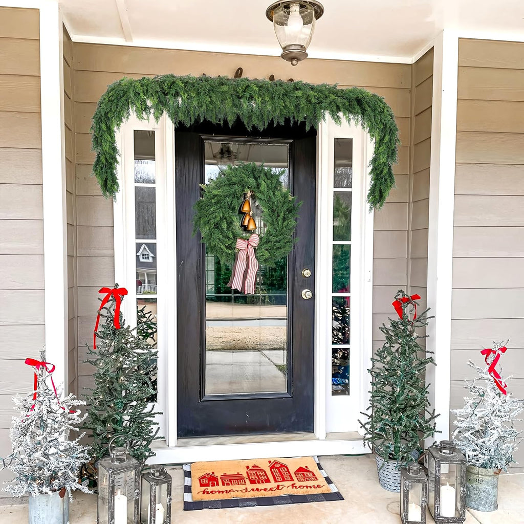 hananona 6 ft christmas garland, real touch cedar, package contents