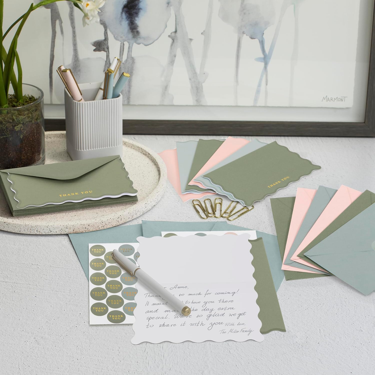 Beautiful Thank You Cards Set of 30 With Envelopes and Stickers - Elegant Blank Cards For Personalized Notes - Perfect Bulk Stationary Set For All Occasions incl. Weddings, Business & Baby Showers
