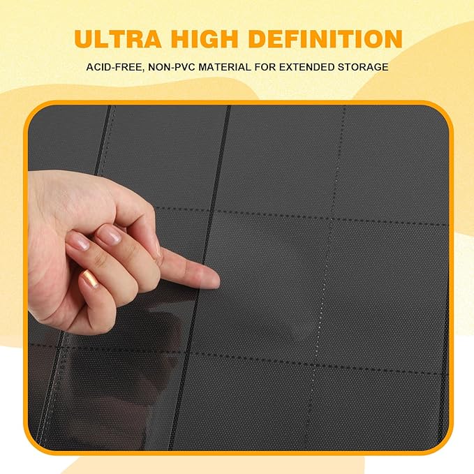 20-Pocket Card Binder, Trading Card Binder Holds 2000 Cards, Premium Zippered Trading Card Album Compatible with TCG, Game & Sports Cards (Black)
