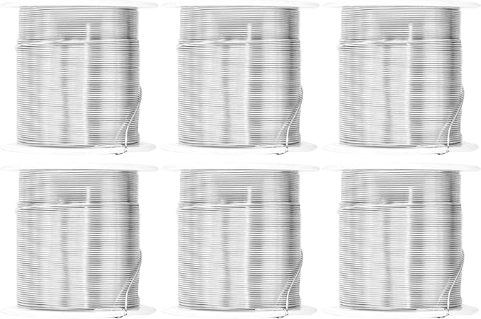 Mandala Crafts 22 Gauge Anodized Aluminum Craft Wire for Jewelry Making - 450 FT Colored Flexible Silver Combo Wire - Bendable for Bonsai Armature Crafting Sculpting