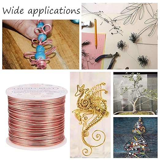 BENECREAT 12 17 18 Gauge Aluminum Wire (17 Gauge,380FT) Anodized Jewelry Craft Making Beading Floral Colored Aluminum Craft Wire - Black