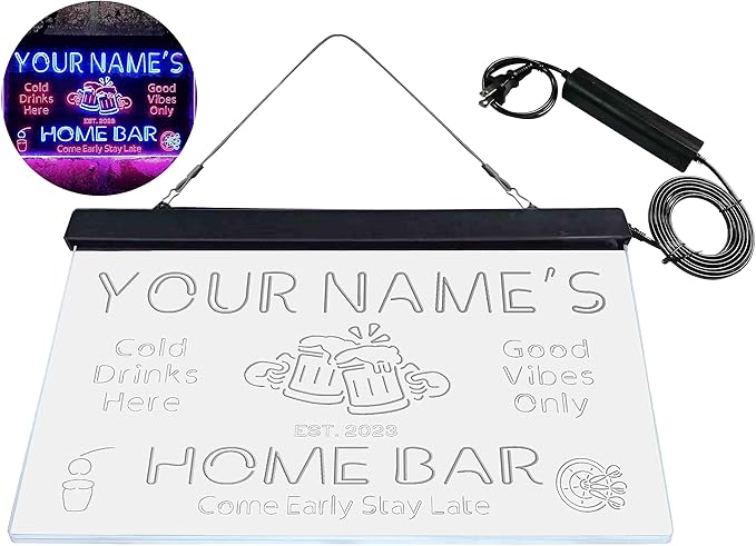 ADVPRO Personalized Your Name Custom Home Bar Beer Established Year Dual Color LED Neon Sign Red & Blue 12 x 8.5 Inches st6s32-p1-tm-rb