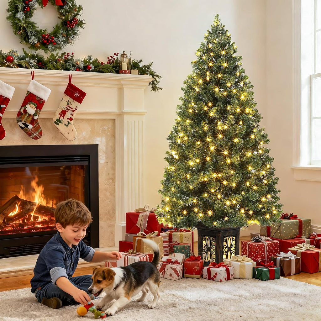 garveehome 4.5 ft artificial fiber optic christmas tree, package contents
