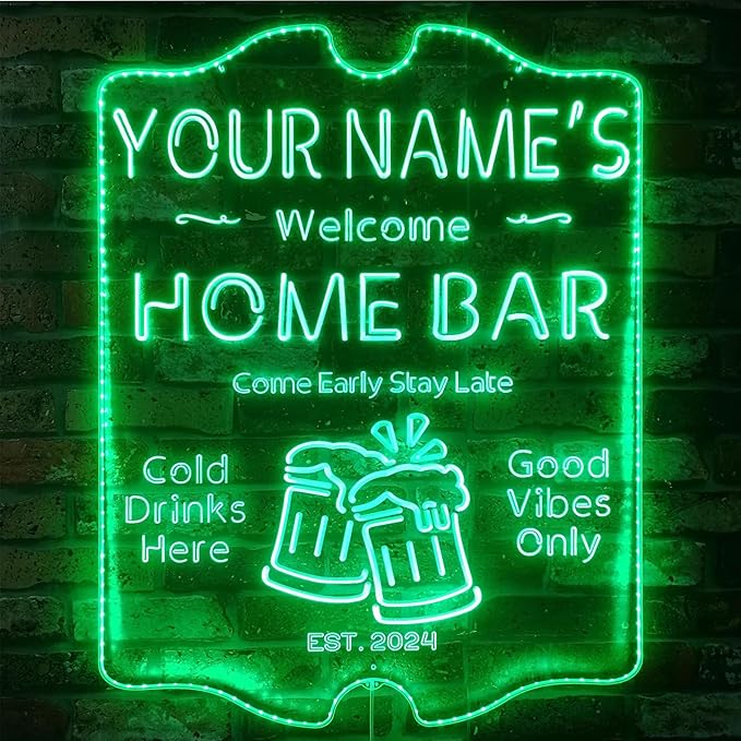 ADVPRO Personalized Your Name Home Bar RGB Dynamic Glam LED Sign - Cut-to-Edge Shape - Smart 3D Decoration - Multicolor Signage st06s86-fnd-p11-tm-c