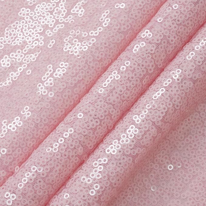 Eternal Beauty Pink Sequin Backdrop, 6x6 Ft Glitter Background Curtains for Shimmer Photography Party Wedding Birthday Back Drop Decor