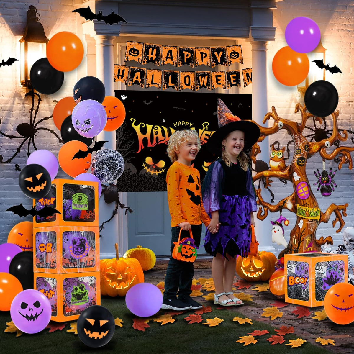 halloween party decorations kit, 43" giant tree balloon, package contents
