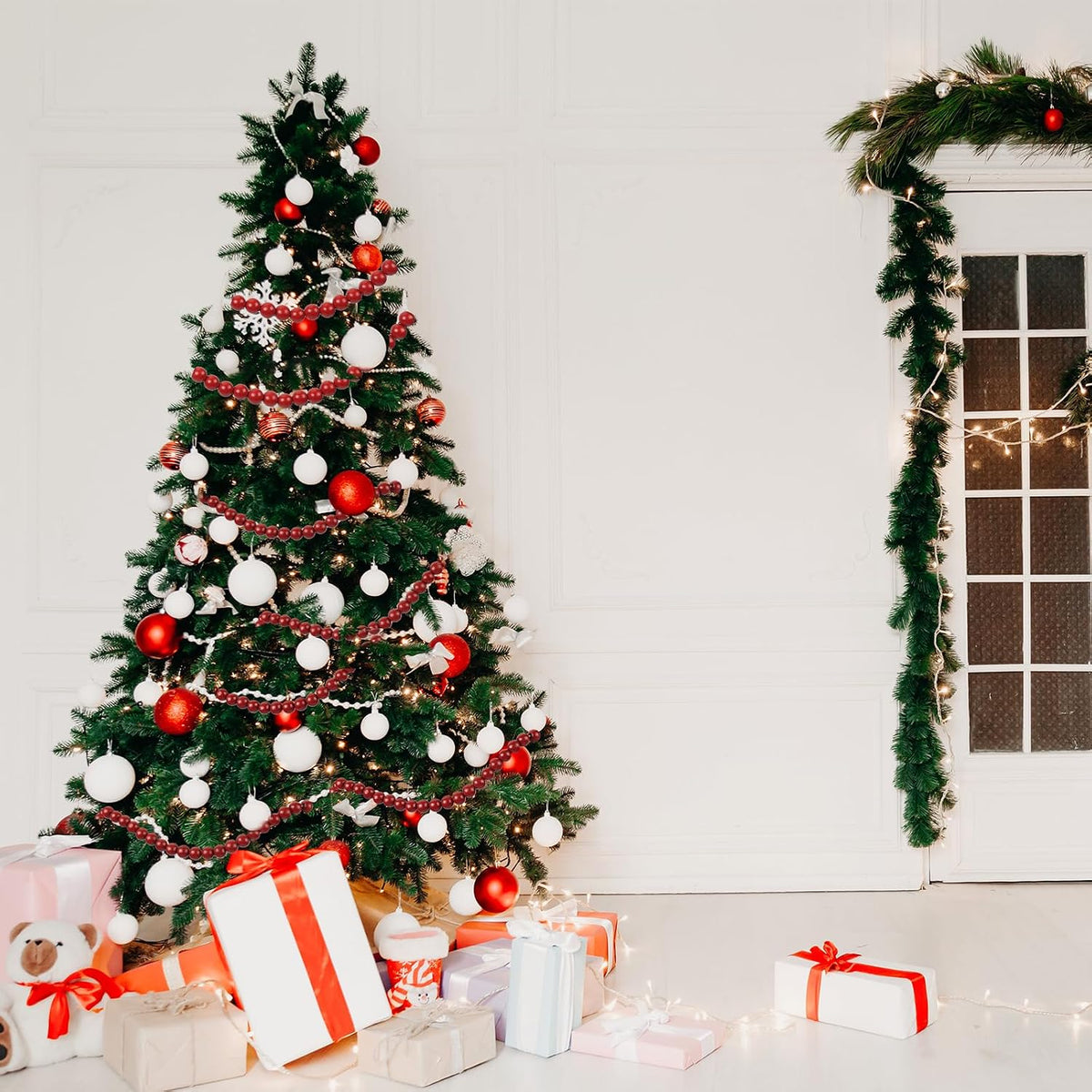48ft extra long christmas wood bead garland for, package contents