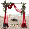 MDS Halloween Chiffon Draping Fabric - 1 Panel, 30" Wide x 20ft Long - Sheer Spooky Arbor & Canopy Drapery for Haunted House Backdrops, Party Ceilings, DIY Costumes & Themed Events - Apple Red